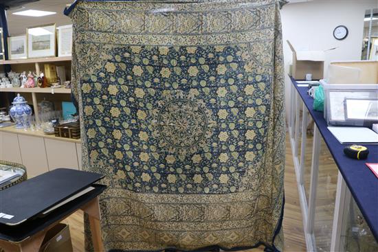 A 19th century Paisley shawl, another small shawl and a block printed Indian cotton cover